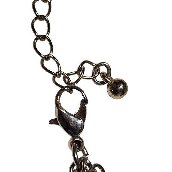 Retro Boho Bib Necklace Multi Strand Aqua Opal Teardrop Charms Fashion Jewelry - Picture 3 of 5